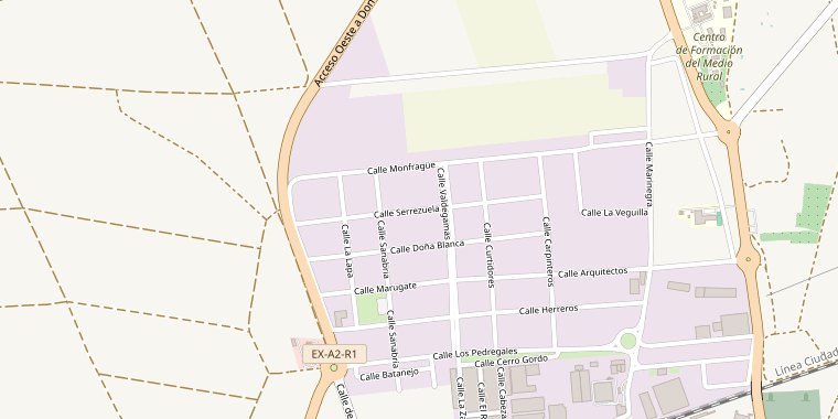 Mapa de la zona: Calle Serrezuela 32, Polígono Industrial San Isidro, Don Benito (Badajoz)
