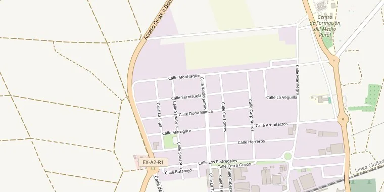 Mapa de la zona: Calle Serrezuela 32, Polígono Industrial San Isidro, Don Benito (Badajoz)