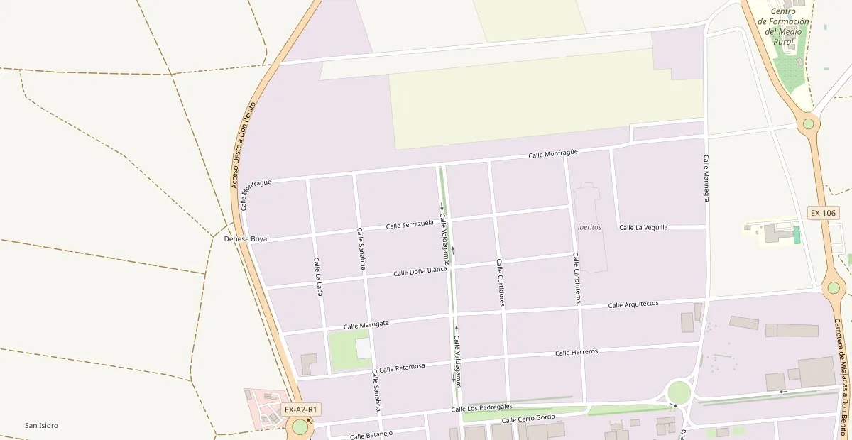 Mapa de la zona: Calle Serrezuela 30, Polígono Industrial San Isidro, Don Benito (Badajoz)