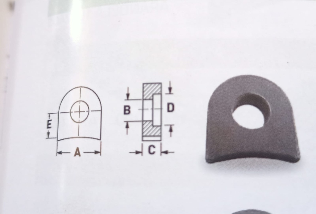 [1607800] Soporte para Martillo A=50 B=20.5 C=18 E=32 MOD.11