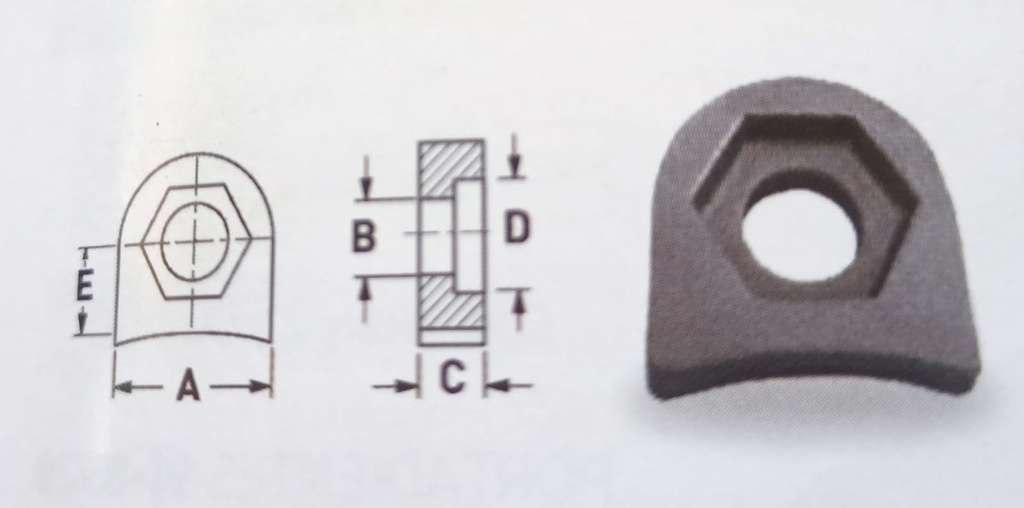 [1608100] Soporte para Martillo A=50 B=18.5 C=18 D=28.7 E=28 MOD.6