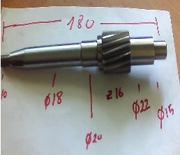 [791690] Renson Eje Piñon 35PF 16 Dientes Acero FR-35 NT-40 Hrc