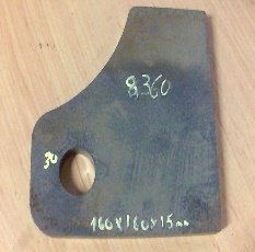Chapa de 15MM Orejetas 160*160MM Taladro 30MM