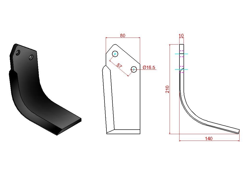 [CUC687D] Cuchilla 687 80*10 T.16.5 DC57 A=210 B=140 PLE80*10