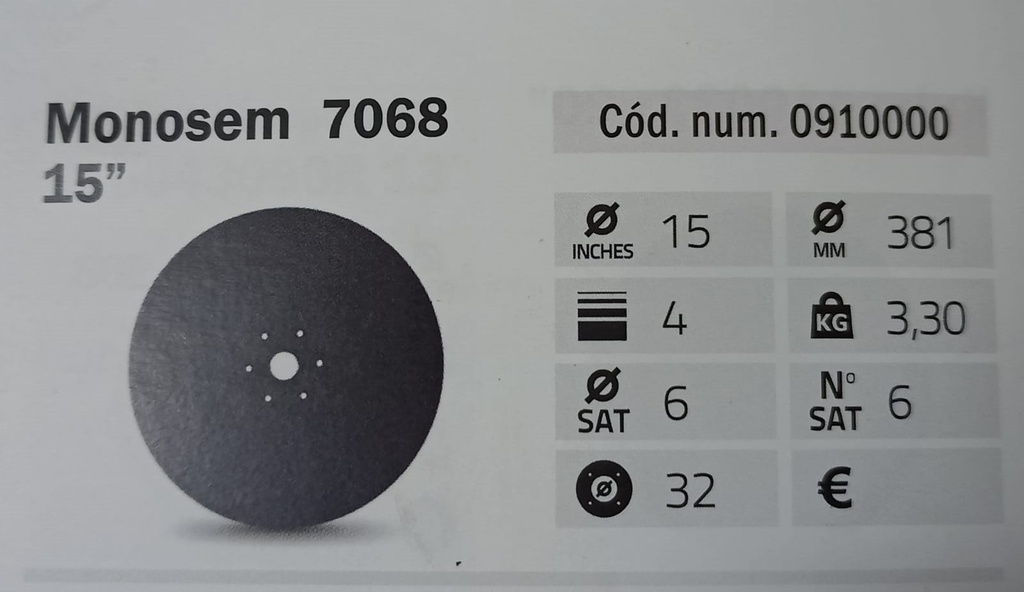 Disco Monosem 15" R-32 4MM