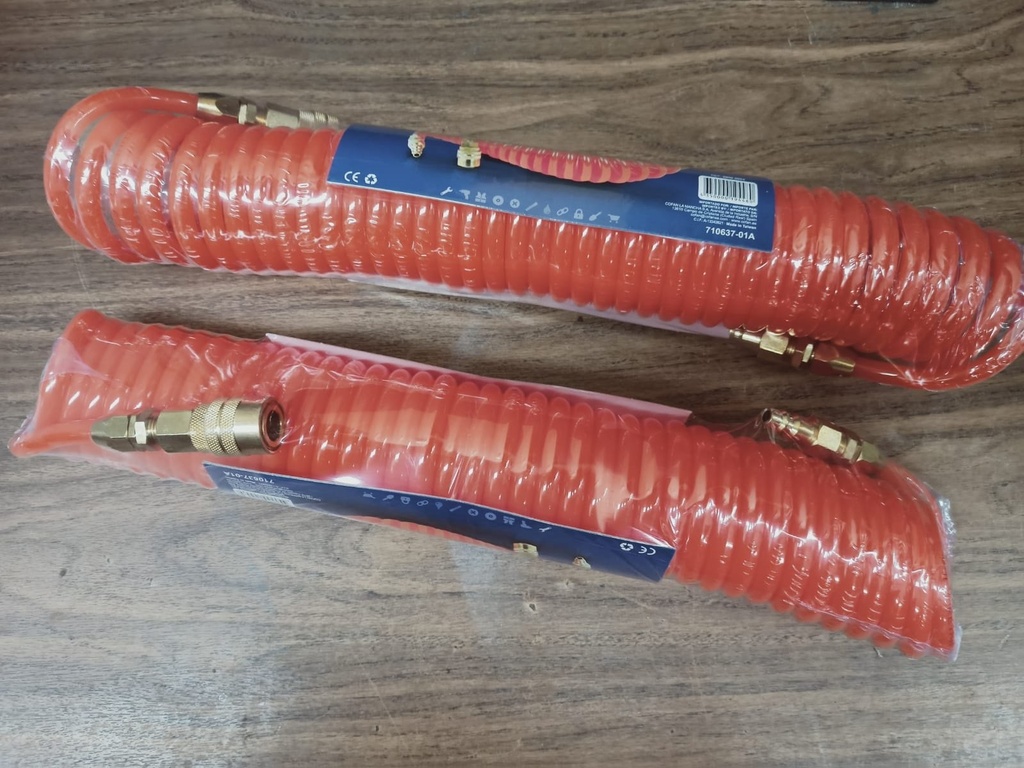 [ESP75] Espiral 7.5 Mts R-1/4" Manguera Aire 6.5*10