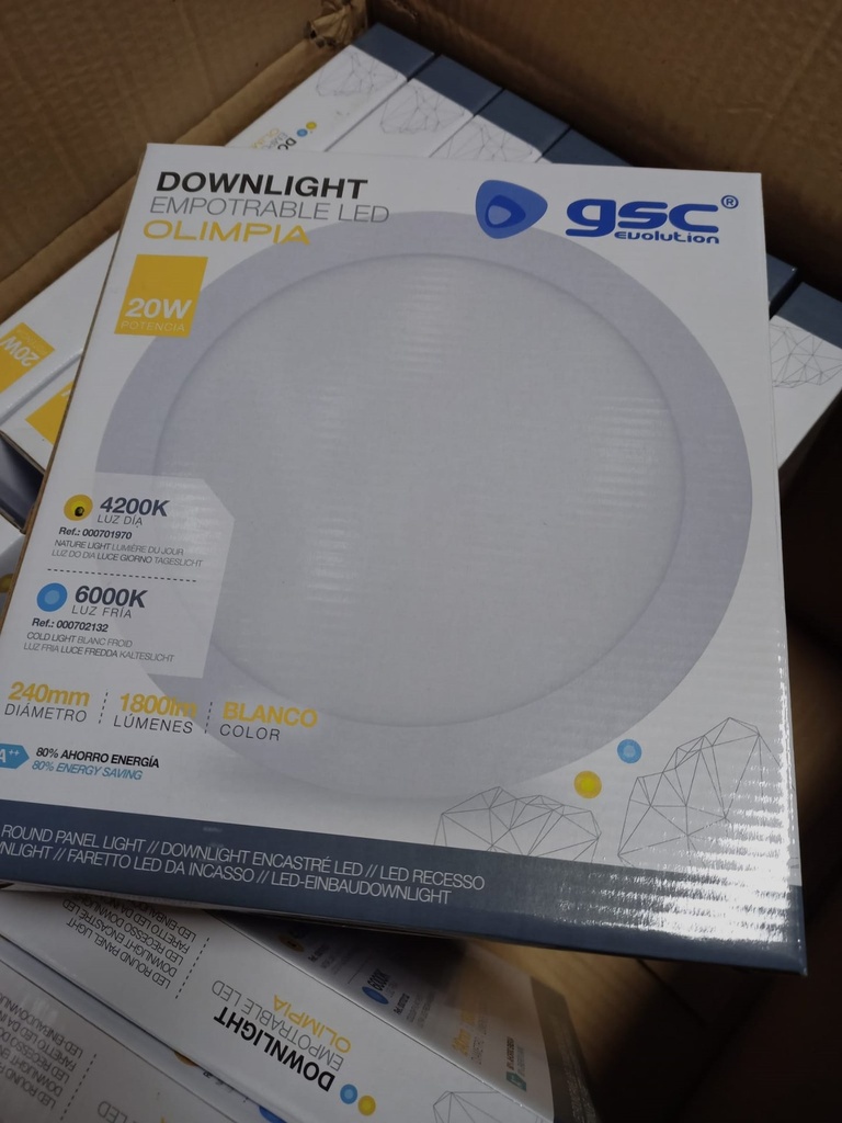 [LED20E] Downlights Empotrable LED Redondo 20W Blancp 4200K