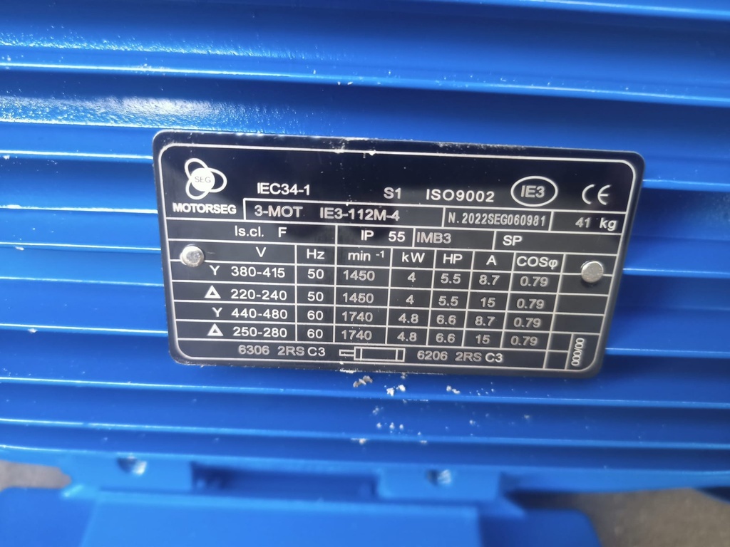 Motor Electrico 1500 5.50CV Pata Motorseg