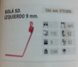 Muelle de Rastra 9MM Sola Izq.