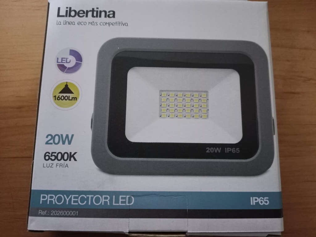 Proyector LED 20W 6500K IP65 Gris