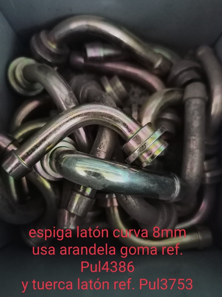 [PUL3770] Espiga Laton Curva 1/2" Tubo 8MM