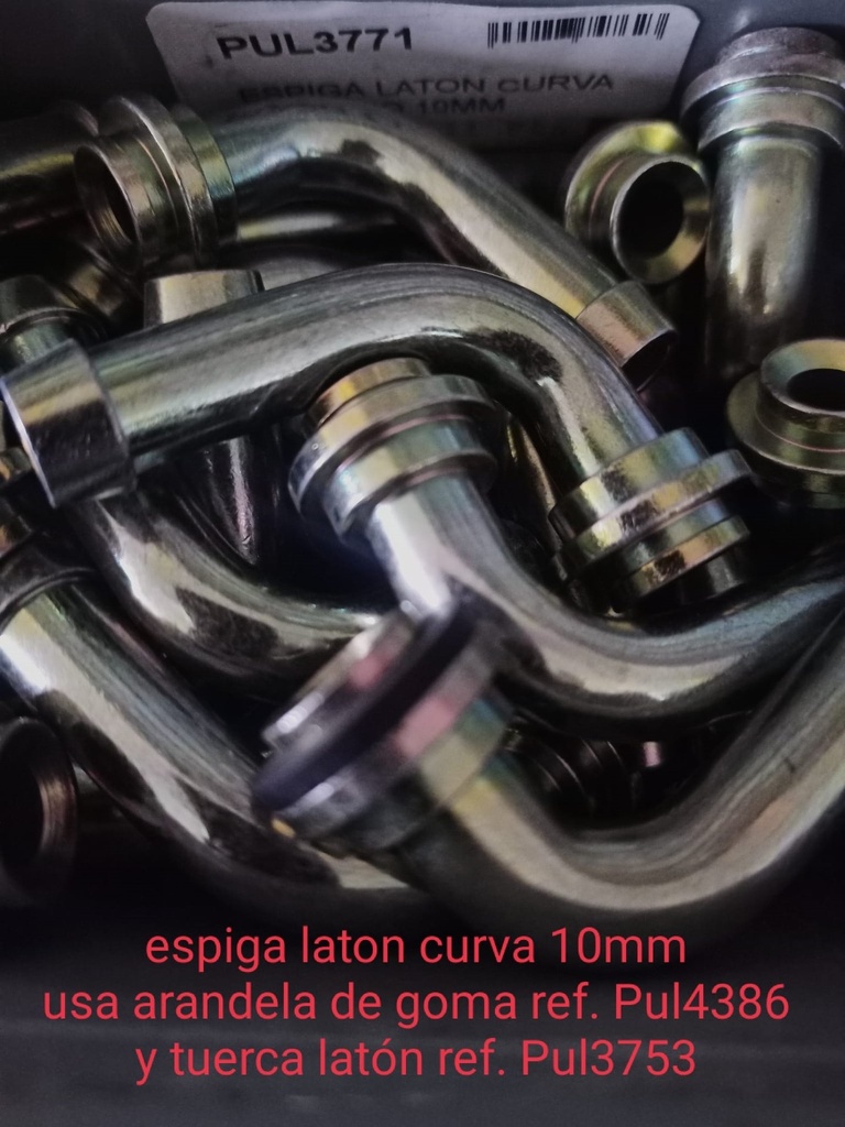 Espiga Laton Curva 1/2" Tubo 10MM