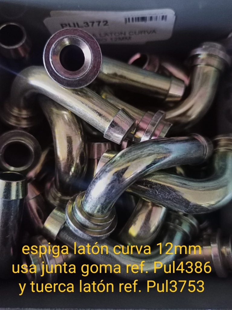 Espiga Laton Curva 1/2" Tubo 12MM