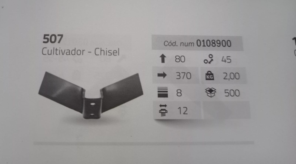 Reja 507 Cultivador Chisel 370*80*8MM