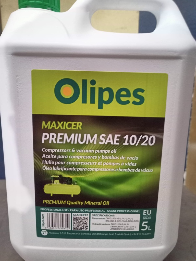 [SAE1020] Aceite Mineral para Compresores Sae 10/20 Olipes 5LT