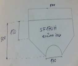[SF170H] Sinfin 170. Pieza 500*300*2MM INOX AISI 304