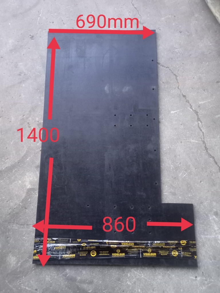 Gomas Recolector Cierre Lateral B.1200MM ( Largo 1400 )