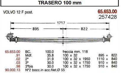 [VOLVO1P10032] 1ª T. Parabolica F-12 100/32 895+822 Ø55